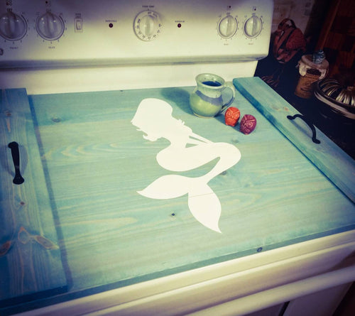 Farmhouse Stove Top Oven Cover Noodle Board, Stove Cover, Serving Tray, Sink Cover - Mermaid Farmhouse Decor, Asst Colors