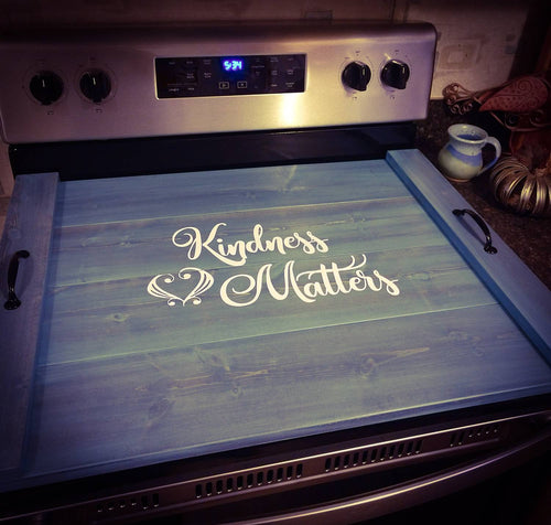 Farmhouse Stove Top Oven Cover Noodle Board, Stove Cover, Serving Tray, Sink Cover - Kindness Matters Farmhouse Decor, Asst Colors