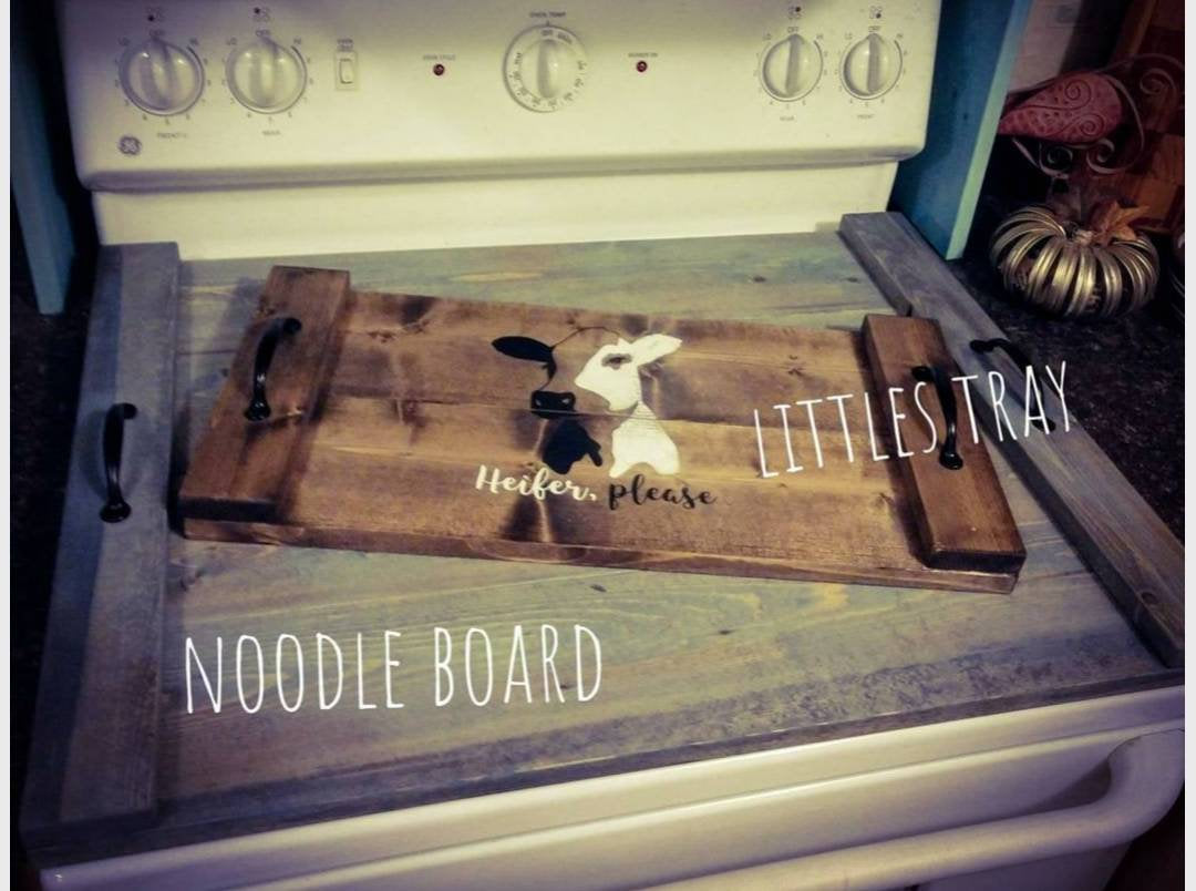 Farmhouse Stove Top Oven Cover Noodle Board, Stove Cover, Serving Tray –  JensenEden Farmhouse Decor