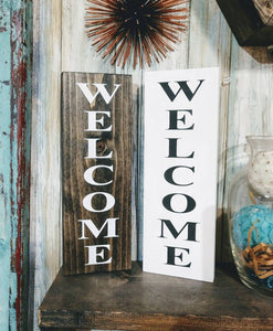 Farmhouse Home Sign Custom - Wooden Farmhouse Rustic Decor, Front Door Porch Entryway Welcome Sign - Asst Colors, Gather