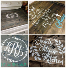 Load image into Gallery viewer, Farmhouse Stove Top Cover Noodle Board, Oven Cover, Stove Cover, Rustic Farmhouse Decor, Asst Colors
