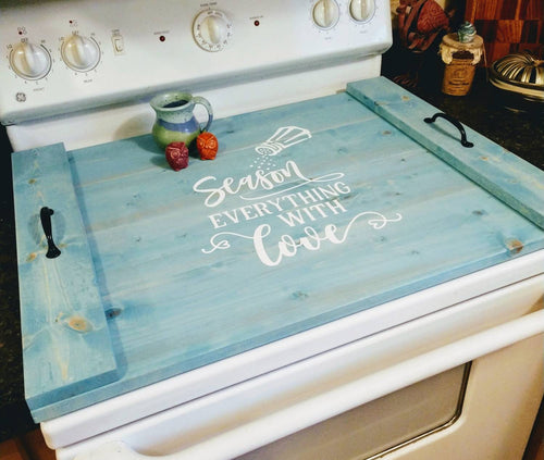 Farmhouse Stove Top Cover Noodle Board, Oven Cover, Stove Cover, Rustic Farmhouse Decor, Asst Colors