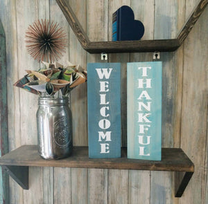 Farmhouse Home Sign Custom - Wooden Farmhouse Rustic Decor, Front Door Porch Entryway Welcome Sign - Asst Colors, Gather