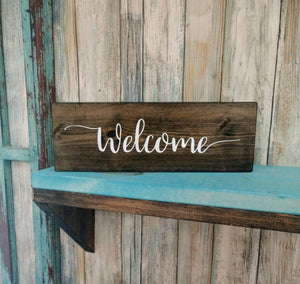 Farmhouse Welcome Sign Custom - Wooden Farmhouse Rustic Decor, Front Door Porch Entryway Welcome Sign - Asst Colors