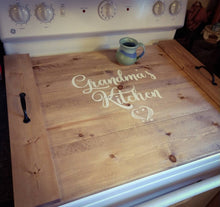 Load image into Gallery viewer, Farmhouse Stove Top Oven Cover Noodle Board, Stove Cover, Serving Tray, Sink Cover - Grandma&#39;s Kitchen Farmhouse Decor
