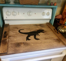 Load image into Gallery viewer, Farmhouse Stove Top Oven Cover Noodle Board, Stove Cover, Serving Tray, Sink Cover - T-Rex Dinosaur Farmhouse Decor, Asst Colors
