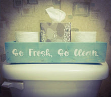 Load image into Gallery viewer, Farmhouse Toilet Paper Holder Bathroom Decor,  Toilet Paper Storage, Farmhouse Decor, Because Shit Happens Toilet Decor, Asst Colors
