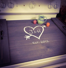 Load image into Gallery viewer, Farmhouse Stove Top Oven Cover Noodle Board, Stove Cover, Serving Tray, Sink Cover - Tree Heart Couple Farmhouse Decor, Asst Colors
