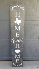 Load image into Gallery viewer, Farmhouse Welcome Home Sweet Home Custom State Sign 5 Feet Tall - Wooden Rustic Decor, Front Door Porch Entryway Vertical Sign - Asst Colors
