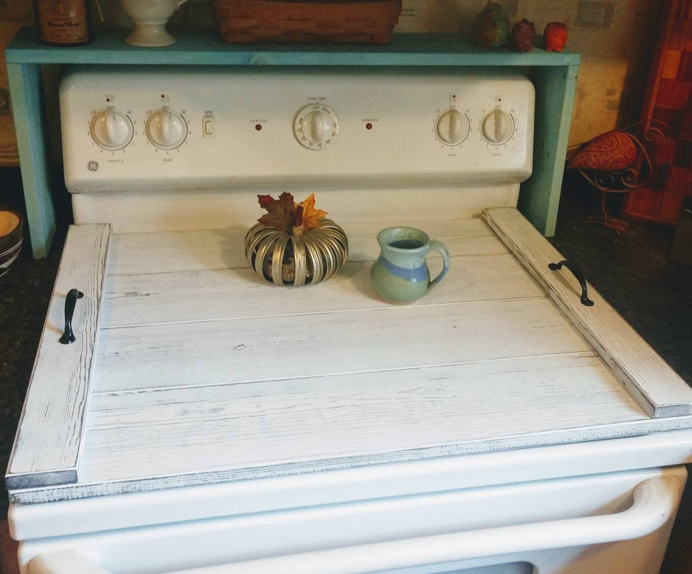 Farmhouse Stove Top Oven Cover Noodle Board, Stove Cover, Serving