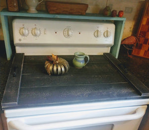 Farmhouse Stove Top Oven Cover Noodle Board, Sink Cover, or Serving Tray - DISTRESSED Rustic Wooden Tray, Farmhouse Decor, Asst Colors