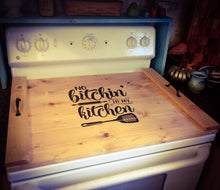 Load image into Gallery viewer, Farmhouse Stove Top Oven Cover Noodle Board, Stove Cover, Serving Tray, Sink Cover - Bitchin Kitchen Rustic Farmhouse Decor, Asst Colors
