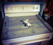 Load image into Gallery viewer, Farmhouse Stove Top Oven Cover Noodle Board, Stove Cover, Serving Tray, Sink Cover - Heifer Please Cow Farmhouse Decor
