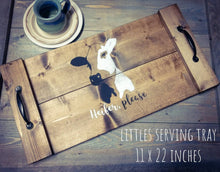 Load image into Gallery viewer, Farmhouse Littles Serving Tray, Rectangular Serving Tray, Mini Noodle Board, Farmhouse Decor, Personalized Rustic Wooden Tray - Asst Colors
