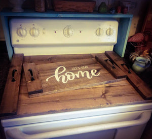 Farmhouse Stove Top Oven Cover Noodle Board, Stove Cover, Serving Tray, Sink Cover - Let&#39;s Stay Home Farmhouse Decor