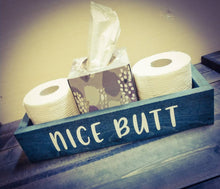 Load image into Gallery viewer, Farmhouse Toilet Paper Holder Bathroom Decor,  Toilet Paper Storage, Farmhouse Decor, Because Shit Happens Toilet Decor, Asst Colors
