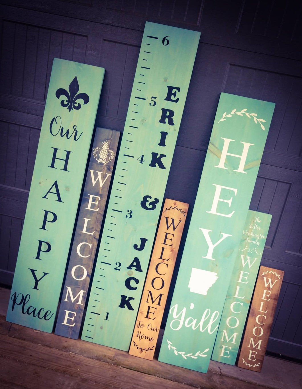 Farmhouse Welcome Sign 2/3/4/5 Feet Lengths - Wooden Rustic Decor, Front Door Porch Entryway Vertical Welcome Sign - Asst Colors