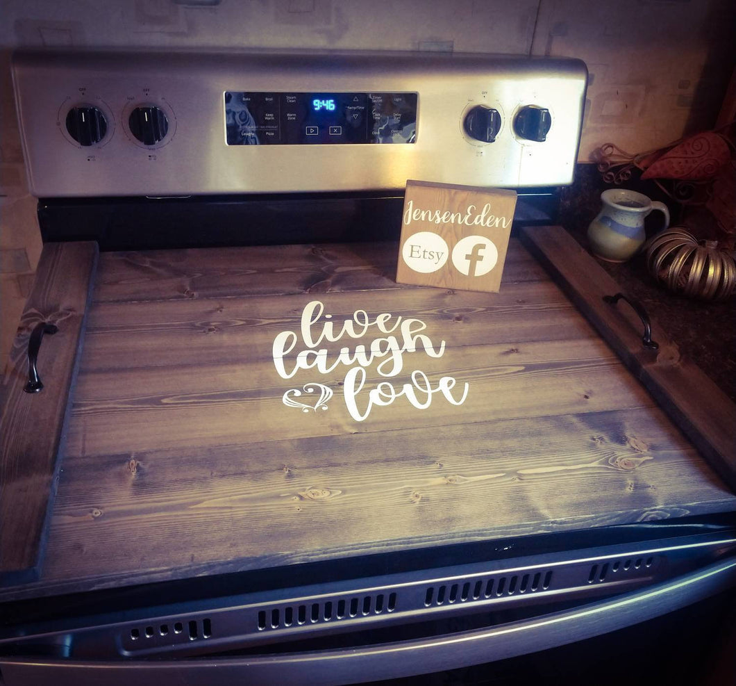 Farmhouse Stove Top Oven Cover Noodle Board, Stove Cover, Serving Tray, Sink Cover - Live Laugh Love Farmhouse Decor, Asst Colors