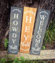 Load image into Gallery viewer, Farmhouse Welcome Sign 2/3/4/5 Feet Lengths - Wooden Rustic Decor, Front Door Porch Entryway Vertical Welcome Sign - Asst Colors
