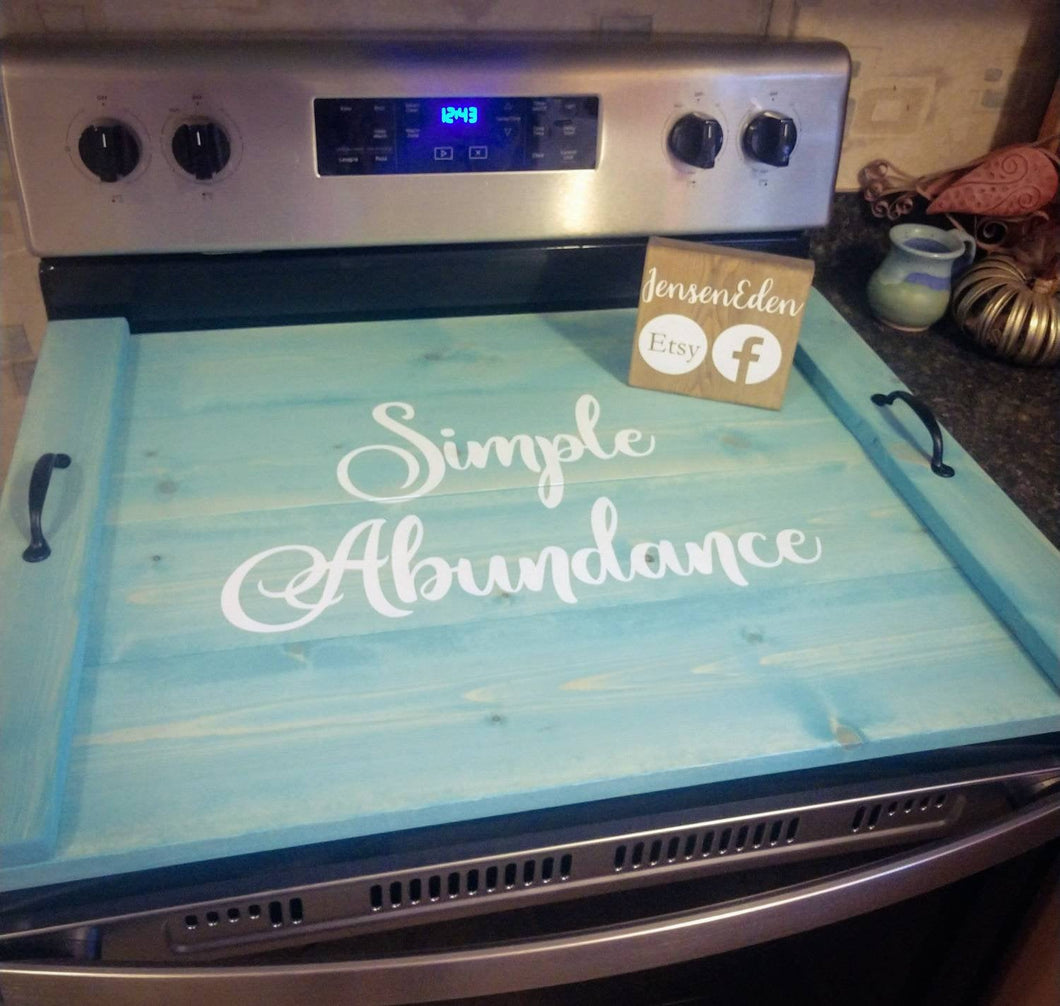 Farmhouse Stove Top Oven Cover Noodle Board, Stove Cover, Serving Tray, Sink Cover -Simple Abundance Farmhouse Decor, Asst Colors