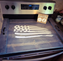 Load image into Gallery viewer, Farmhouse Stove Top Oven Cover Noodle Board, Stove Cover, Serving Tray, Sink Cover -  Rustic Flag Farmhouse Decor
