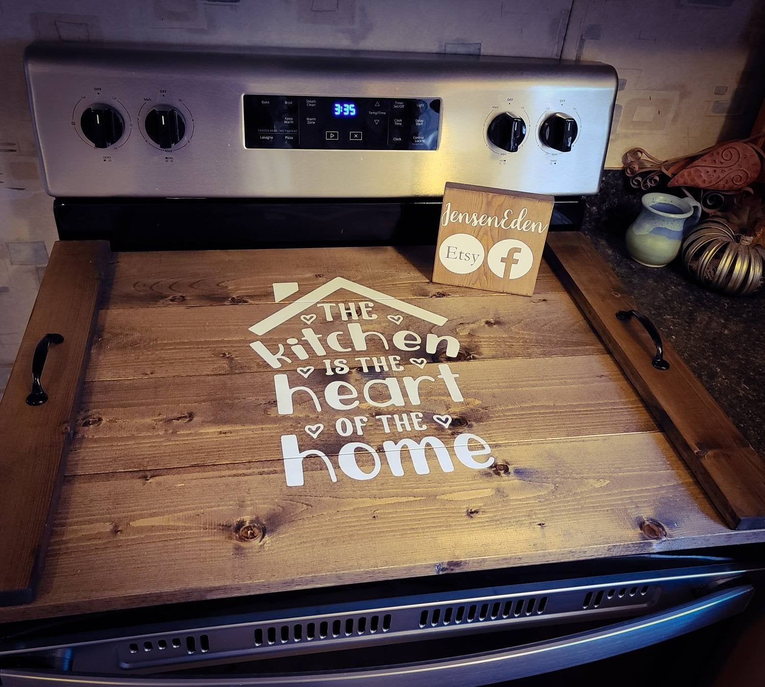 Noodle Board Stove Cover - Wood Stove Top Cover Wooden Stovetop