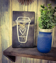 Load image into Gallery viewer, Farmhouse Coffee Sign Custom Cup of Joe - Wooden Farmhouse Rustic Decor, Kitchen Sign - Asst Colors
