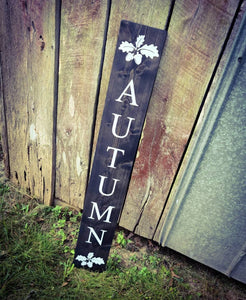 Farmhouse Welcome Sign, Autumn Fall Acorn Sign 2/3/4/5 Feet Lengths - Wooden Rustic Decor, Front Door Porch Entryway Vertical Sign