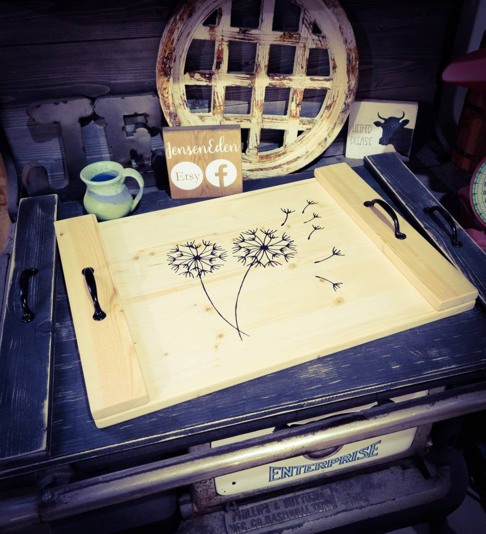 Farmhouse Stove Top Oven Cover Noodle Board, Stove Cover, Serving Tray, Sink Cover - Country Kitchen Farmhouse Dandelion Decor