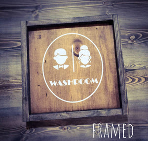 Farmhouse Bathroom Man Woman Sign, Bathroom Decor, Washroom Sign, Rustic Bathroom Decor, Assorted Colors