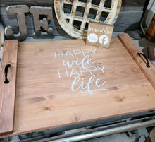 Load image into Gallery viewer, Farmhouse Stove Top Oven Cover Noodle Board, Stove Cover, Serving Tray, Sink Cover - Happy Wife Happy Life Farmhouse Decor, Asst Colors
