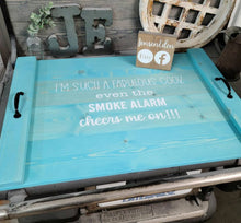 Load image into Gallery viewer, Farmhouse Stove Top Oven Cover Noodle Board, Stove Cover, Serving Tray, Sink Cover - Smoke Alarm Cheers Me On Farmhouse Decor
